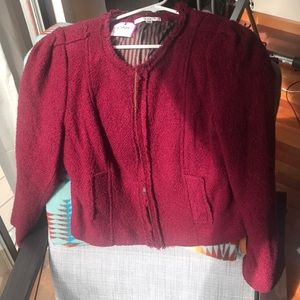 Cabi Burgundy Wine Boucle Tweed Jacket #530